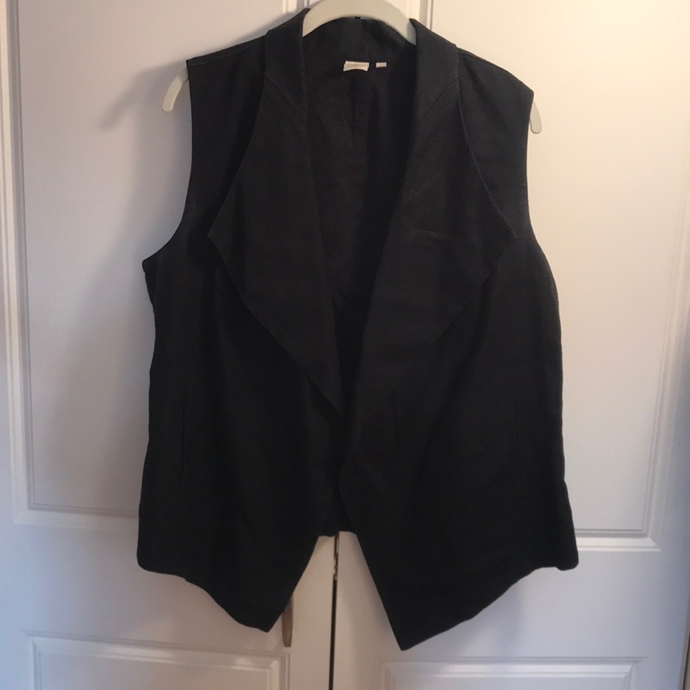 Jones New York Black Linen Vest Size L